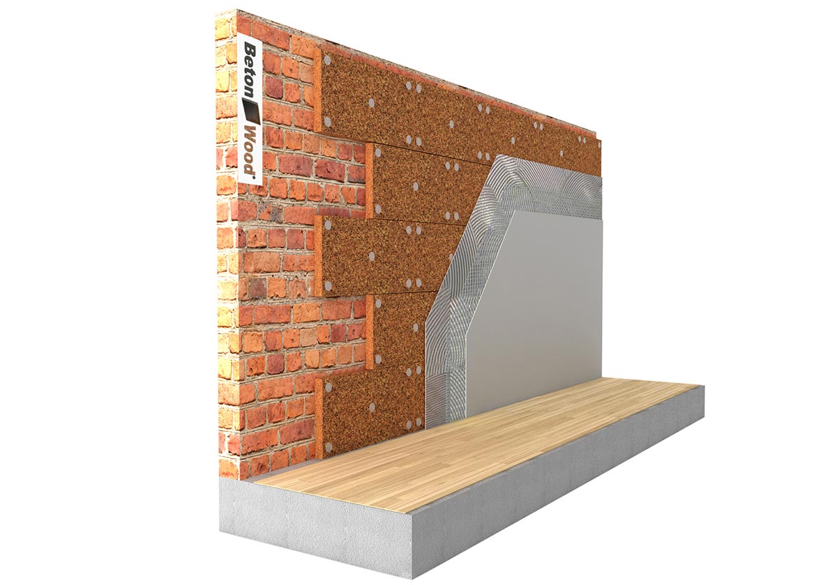 Internal thermal insulation with compressed Cork Panels