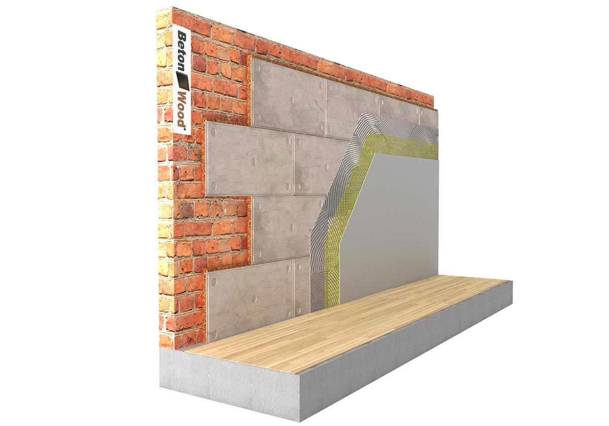 Reinforced internal wall insulation Betontherm cork