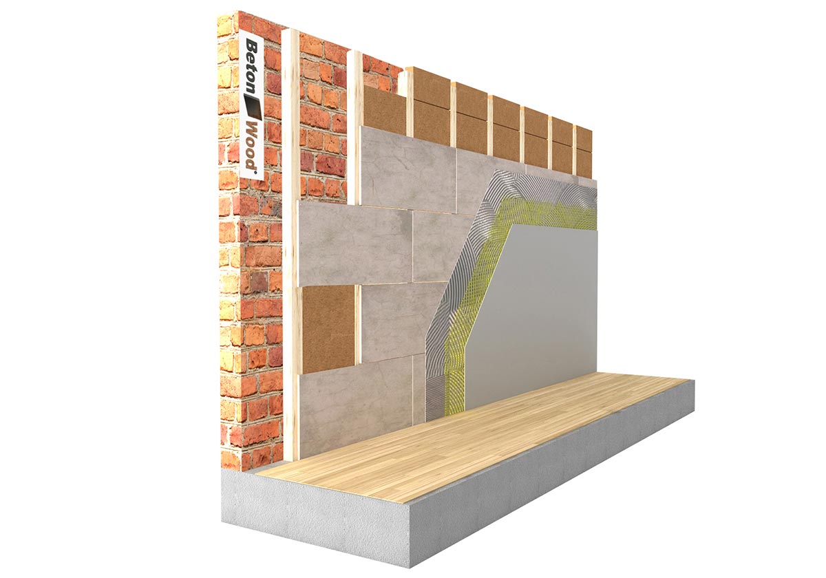 Internal cement bonded particle board with wood fiber Therm