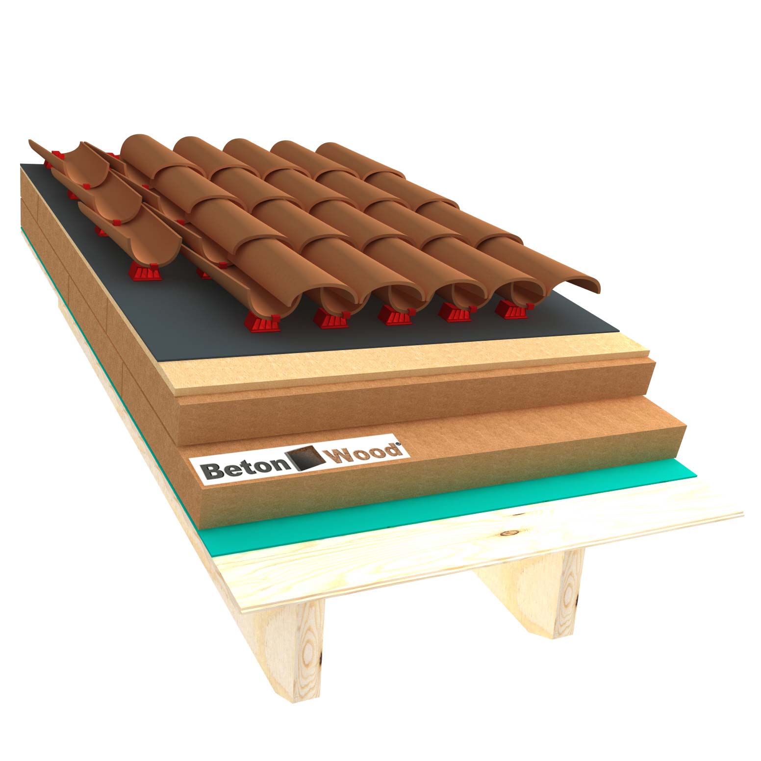 Roof system A isorel with wood fiber panels